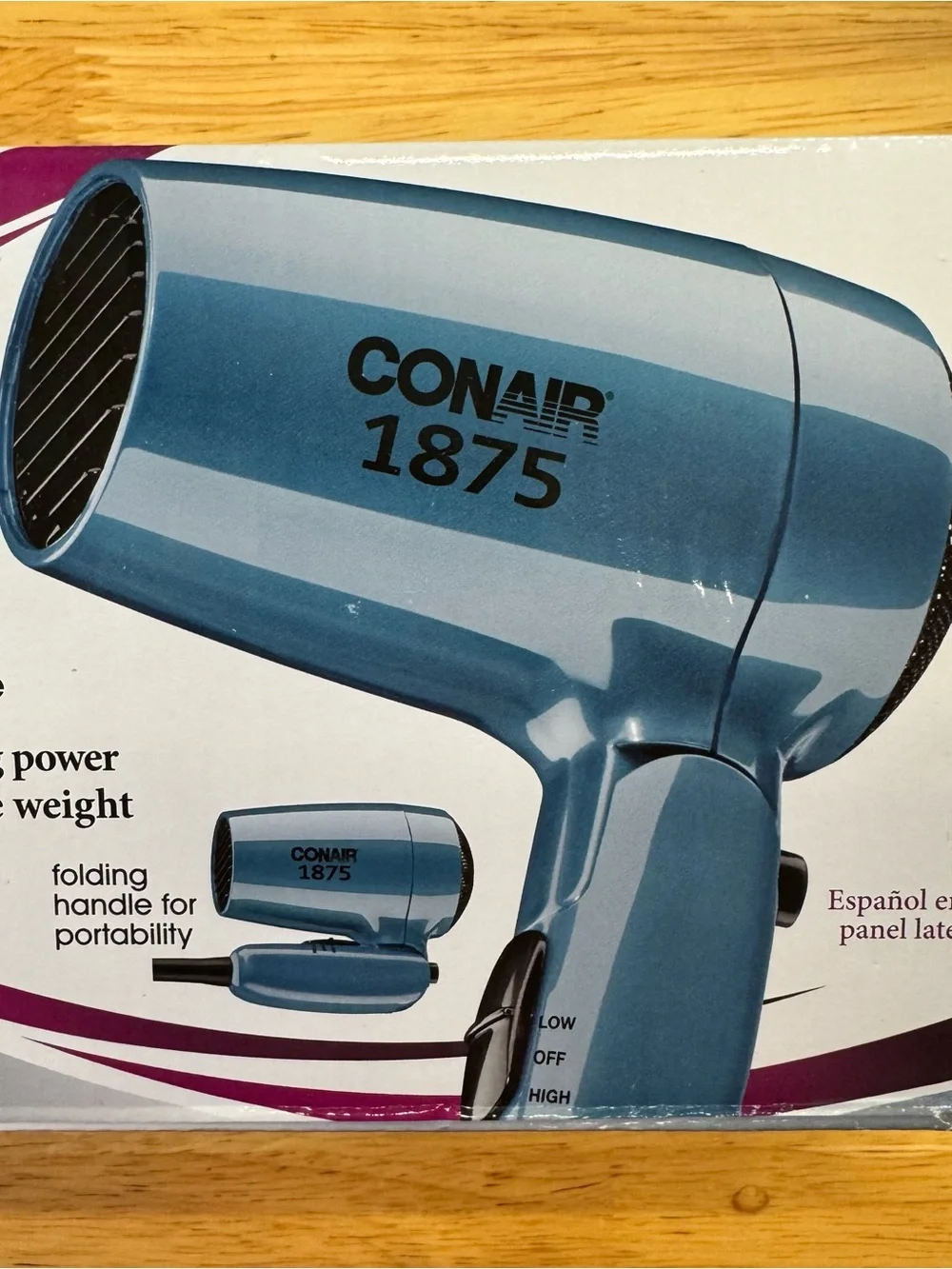 Conair 1875 Compact Styler Hair Dryer Blue Brand New